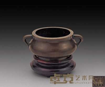 明 宣德款岫耳铜香炉 高6cm；口径10cm